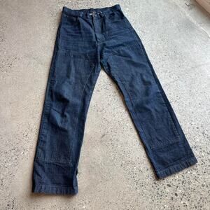 Vintage 70s Dark Indigo Utility Panel Jeans waist 30”